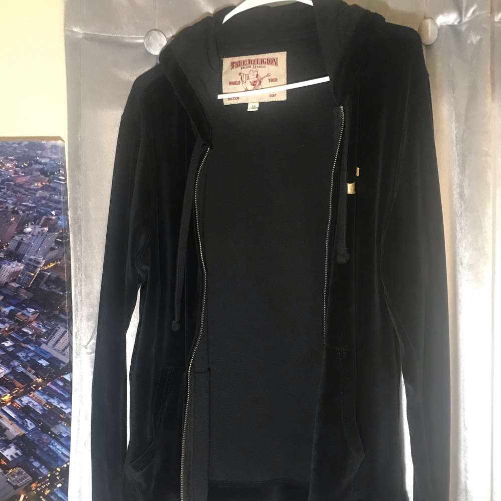 True Religion Velvet Black Hoodie *MENS*